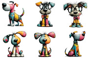 whimsical Colorful Dog Clipart, an Illustration by CraftArtStudio (Thumbnail 5 of 6)