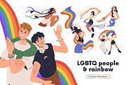 LGBTQ people & rainbow flags set, a Person Illustration by Good Studio (Thumbnail 1 of 7)