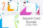 Square Card Bundle - 4 JPEG/PSD, a Print Template by Creatives STOCK (Thumbnail 1 of 5)