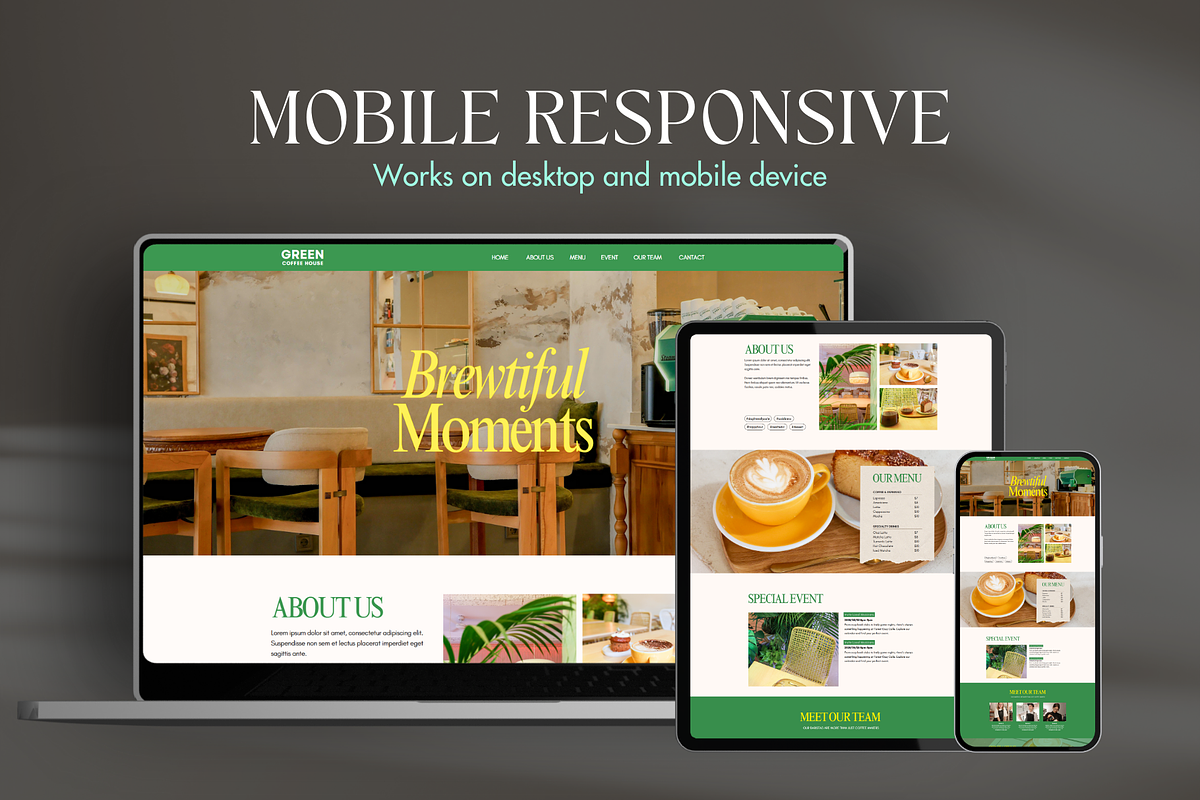 Cafe Canva Website Template, a Websites & App Template by MiavoDesign (Photo 4 of 5)