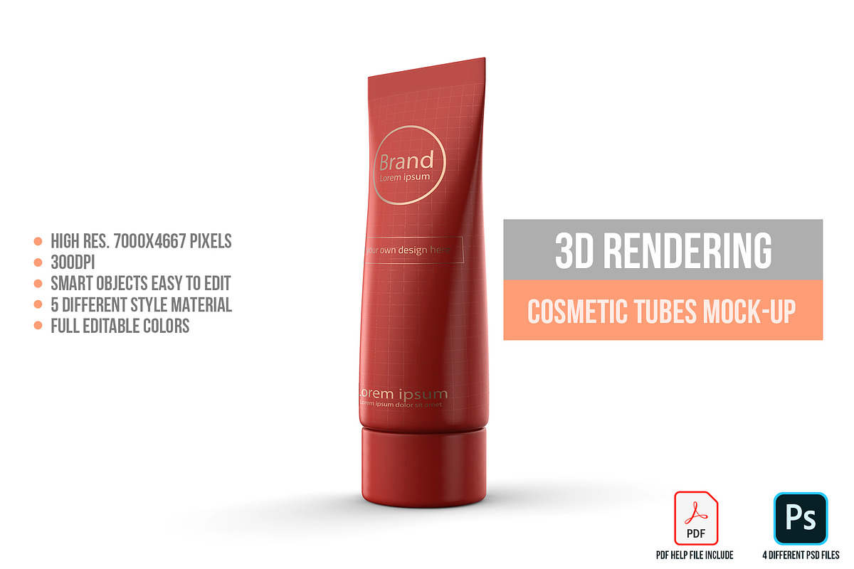 3D Rendering Cosmetic Tubes Mock-up, a Packaging Mockup by graystudio (Photo 17 of 50)
