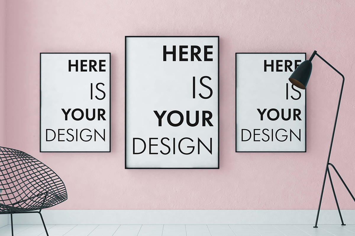4 mockups interior loft style, a Print Template by FilL239 (Photo 7 of 9)