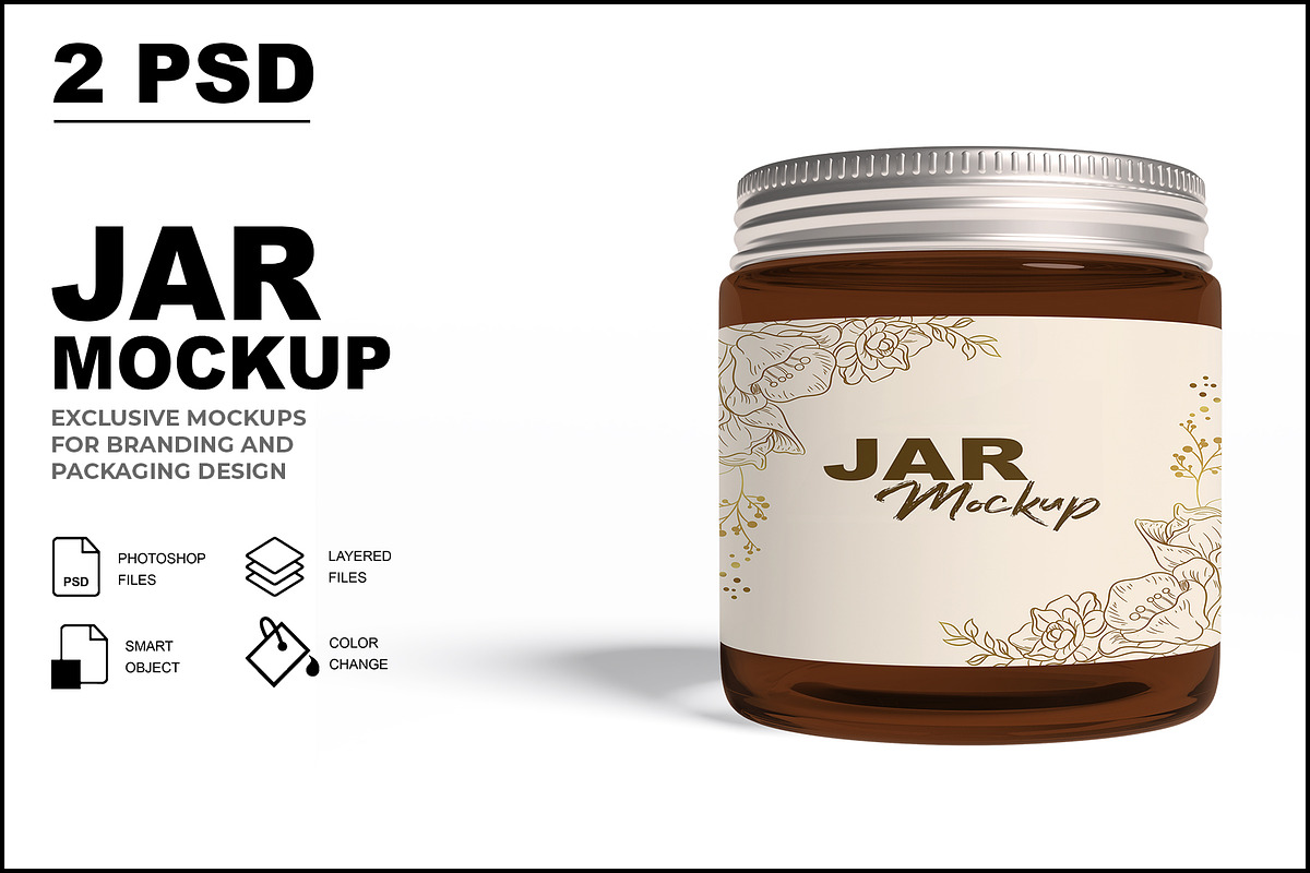 Jar Mockup, a Product Mockup by mockupbuys (Photo 1 of 5)