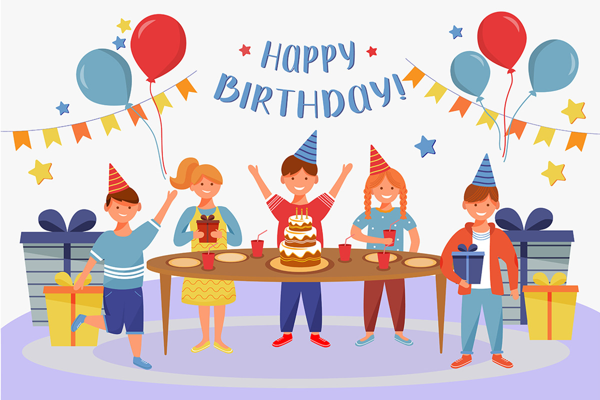 Happy birthday greeting card, a Poster Template by IMG visuals characters