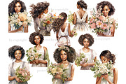 Spring Black Girl Clipart, a Person Illustration by GlamArtZhanna (Thumbnail 3 of 4)