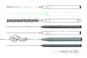 Technical Pen Brushes BUNDLE!, a Brush Add-On by Side Project (Thumbnail 8 of 9)