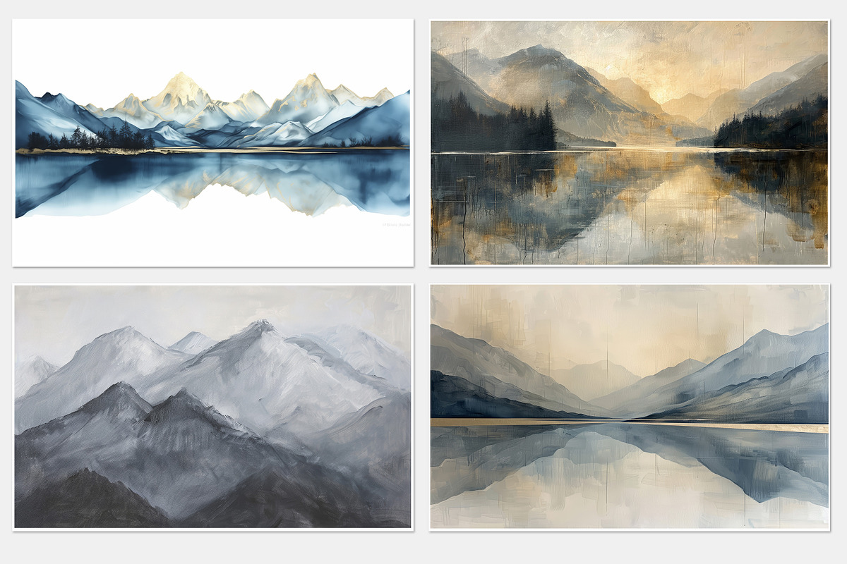 Watercolor mountain wallpaper, a Wallpaper Graphic by DamonYang's shop (Photo 5 of 7)