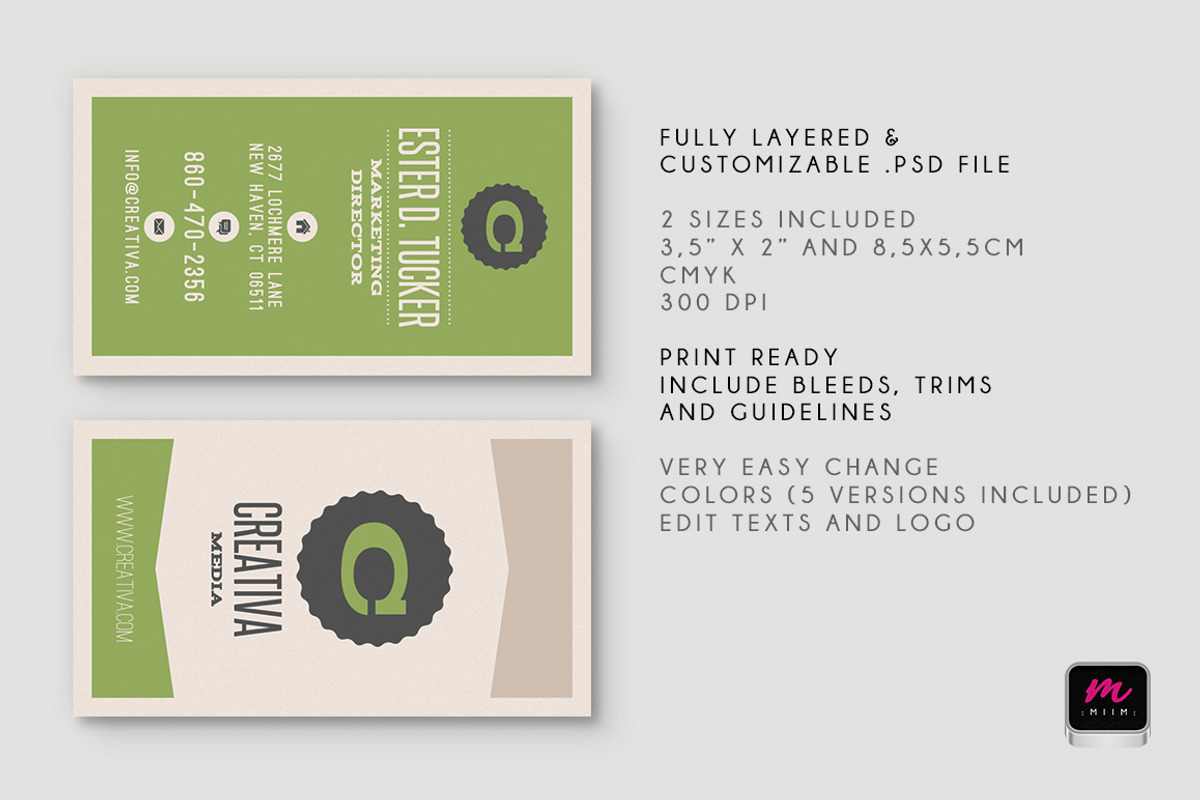 Clean Business Card Template 03, a Business Card Template by MIIM (Photo 4 of 4)