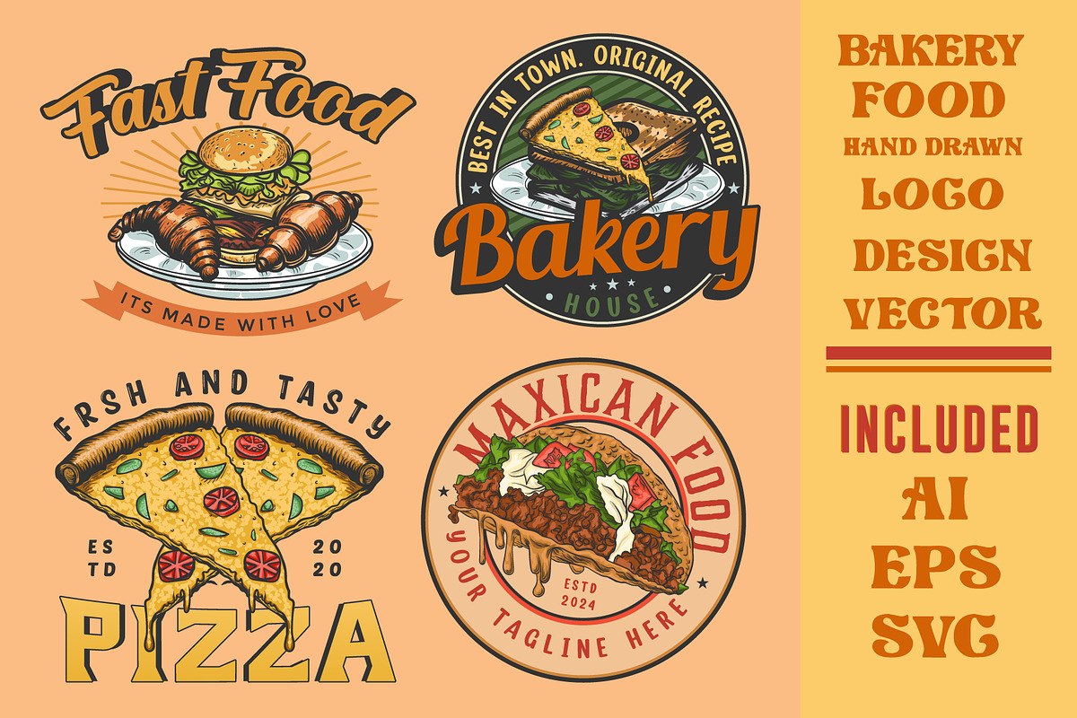 set of bakery labels, a Branding & Logo Template by Billah Hub