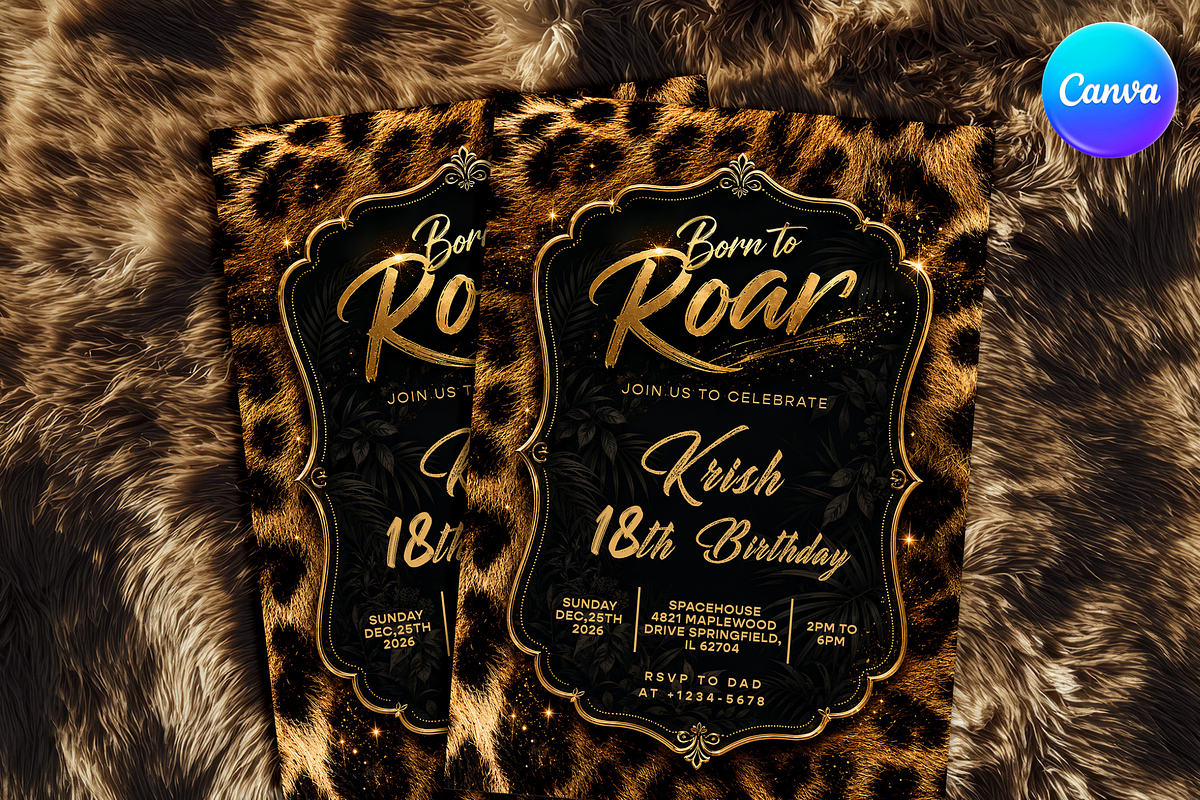 Leopard Print Birthday Invitation, an Invitation Template by InvitingStorys (Photo 4 of 11)