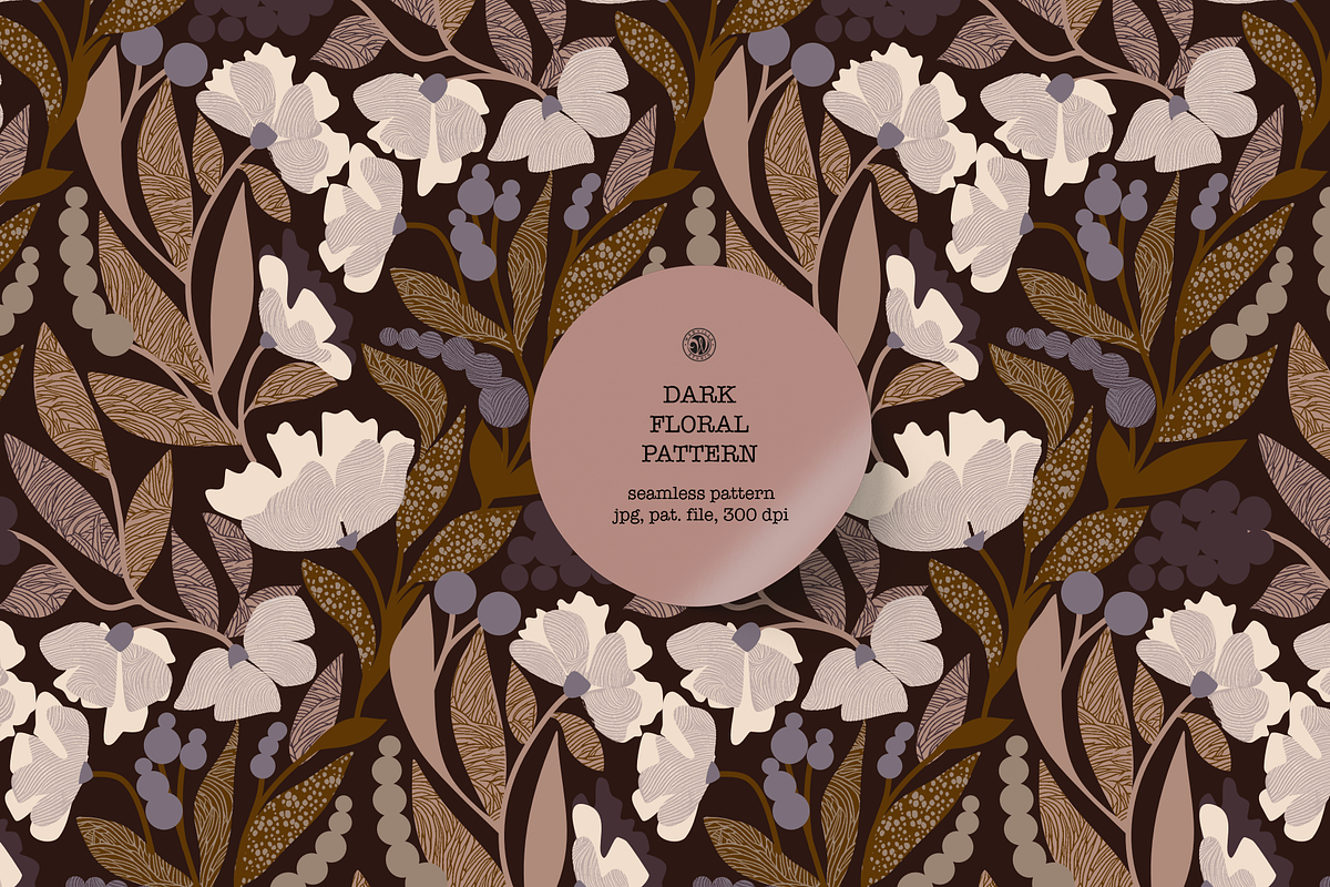 Dark Floral Pattern, a Pattern Graphic by Bloomart Studio