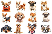 Classic Watercolor Dog Pngs, an Illustration by SinaCreation (Thumbnail 2 of 5)