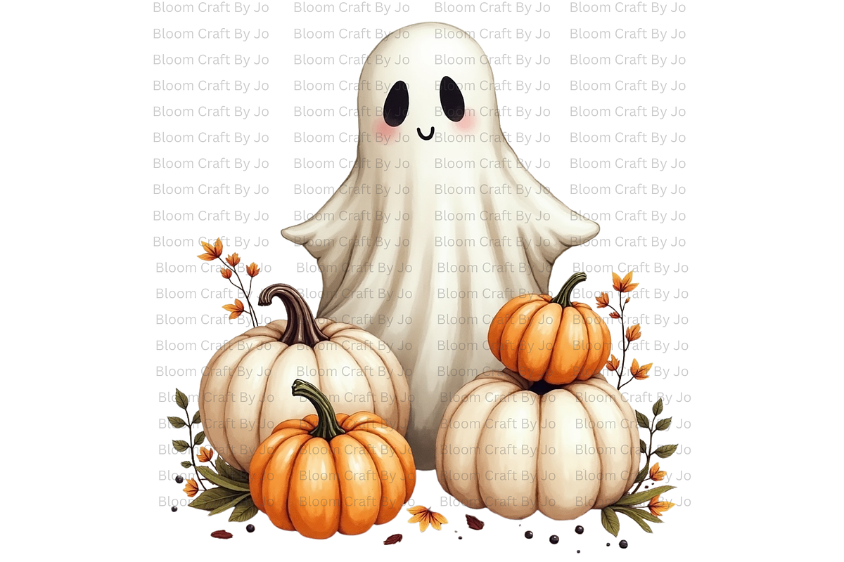 White Ghost Pumpkin, a Decorative Illustration by Bloom Craft Creations (Photo 2 of 12)
