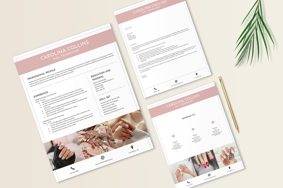 Nail Tech Resume Template Design, a Resume Template by Stanin Studio (Photo 8 of 10)