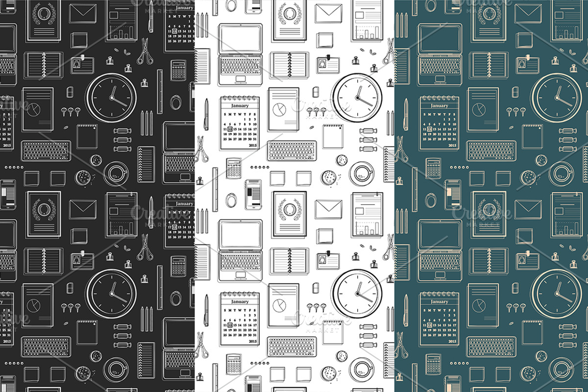 Seamless Pattern Office Supplies