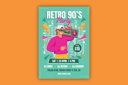 Retro 90's Party Flyer