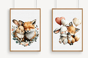 Whimsical Bunny & Fox Valentine Clip, an Illustration by Libby Wishes (Thumbnail 7 of 7)