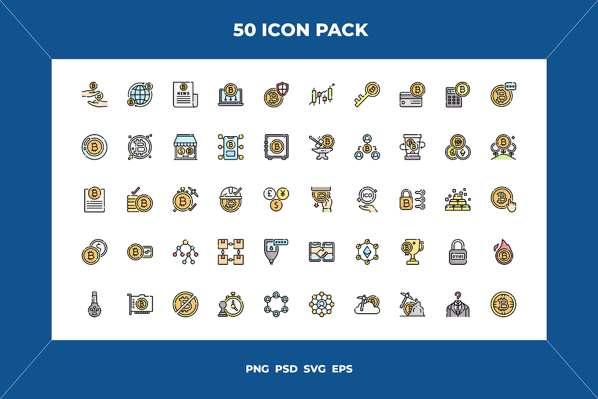 Cryptocurrency icons, an Outline Icon by Wencory (Photo 1 of 2)