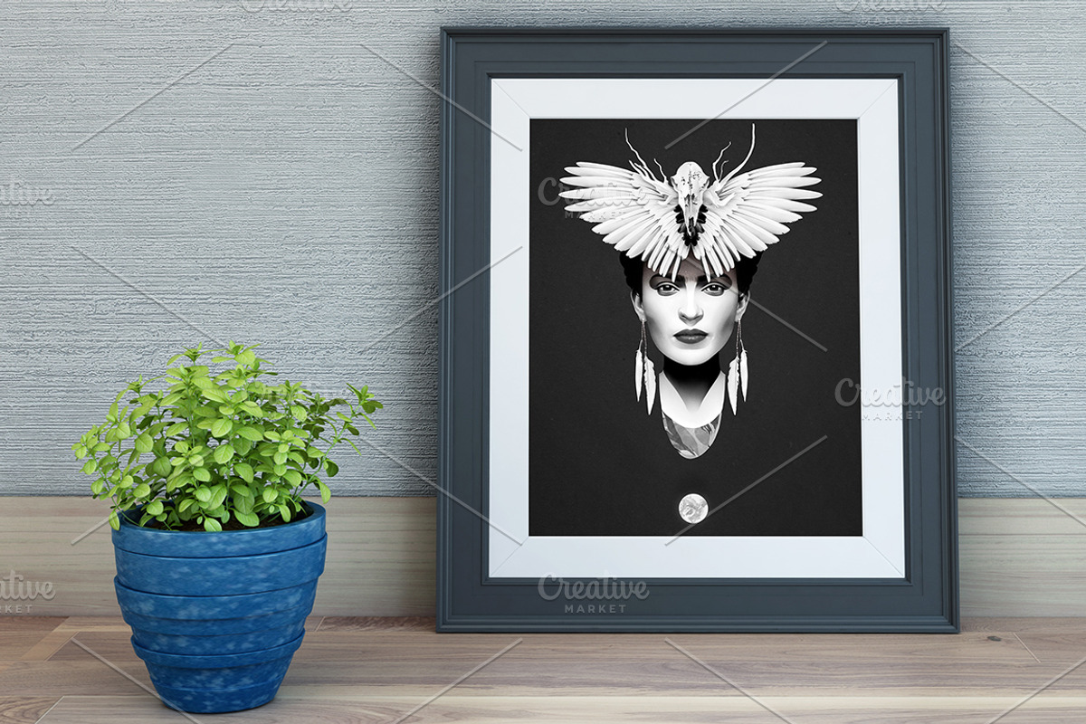 Concrete Wall Frame Mockup, a Print Template by desgiant (Photo 2 of 4)
