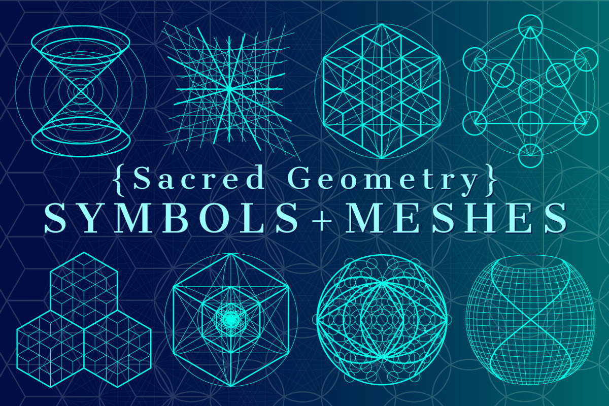 {Sacred Geometry} Symbols + Meshes, an Object Graphic by ekaart (Photo 1 of 5)