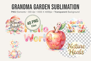 Grandma Garden Sublimation PNG, an Illustration by Artnoy