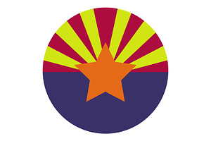 Arizona round flag, an Illustration by Mark1987