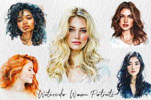Watercolor women portraits, a Graphic by Norse Studio