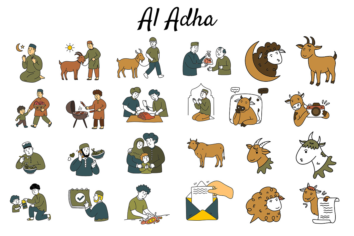 eid al adha illustration set, a Seasonal Illustration by foxndeer (Photo 1 of 4)