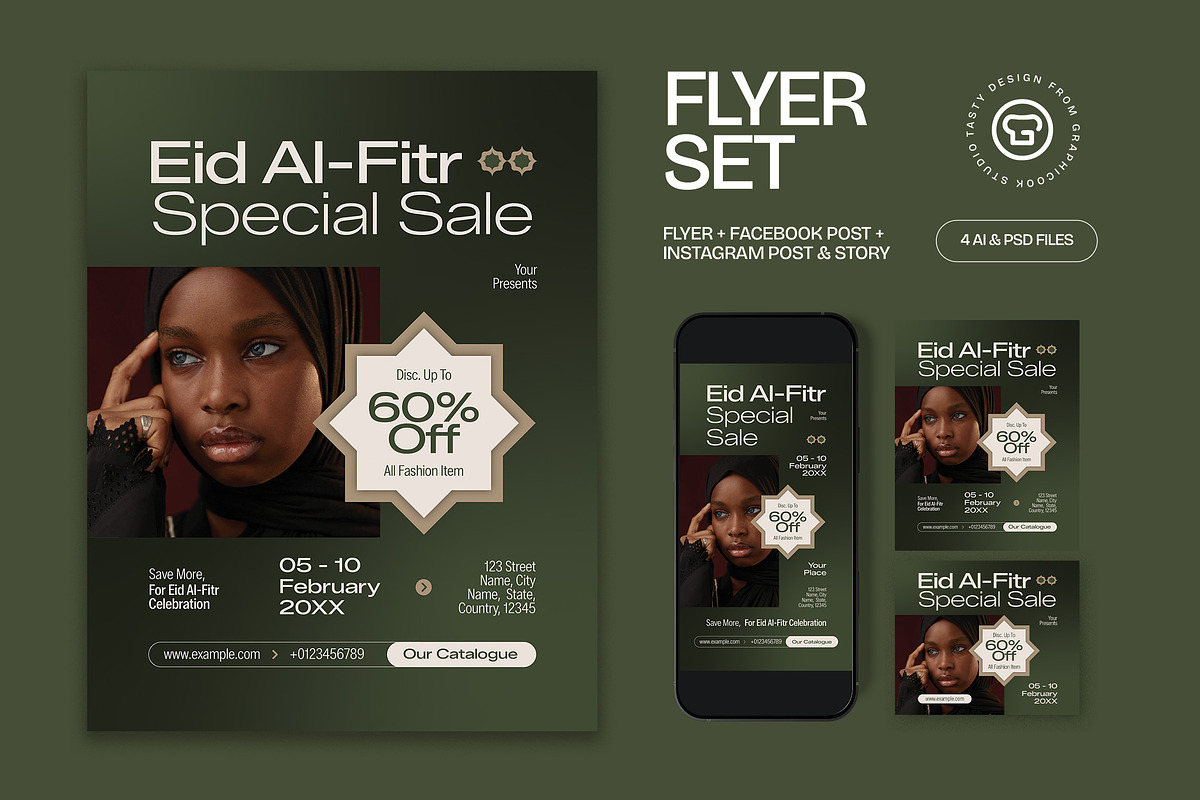 Eid Al-Fitr Sale Flyer, a Flyer Template by graphicook (Photo 1 of 3)