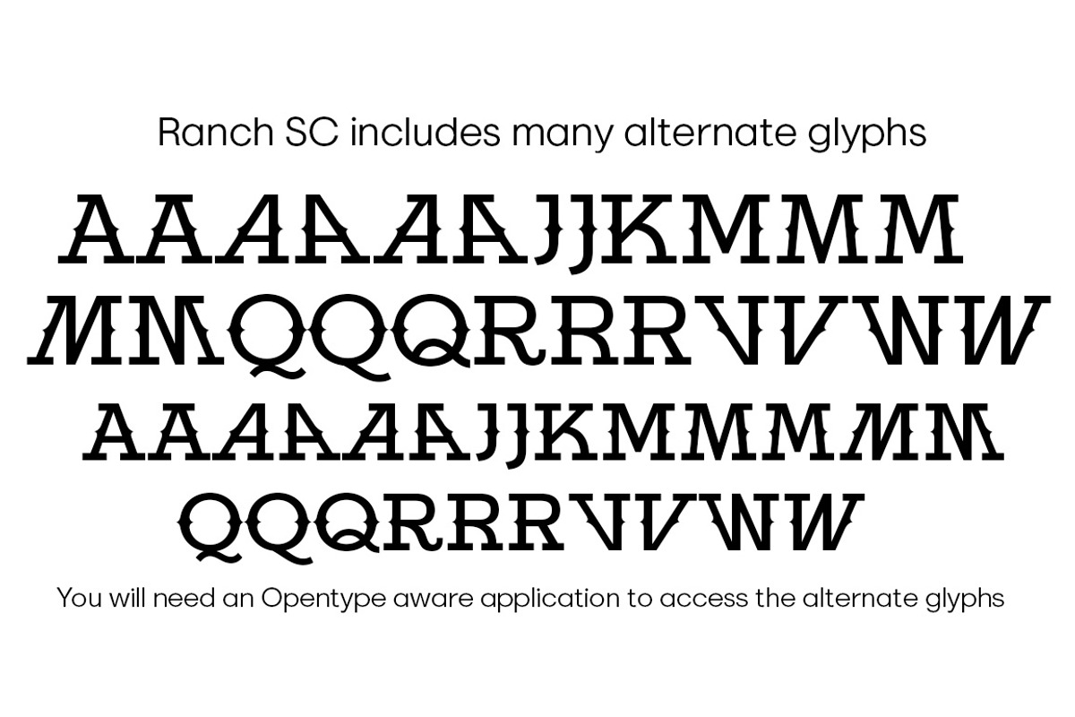 Ranch SC font family, a Slab Serif Font by FontMesa (Photo 5 of 6)