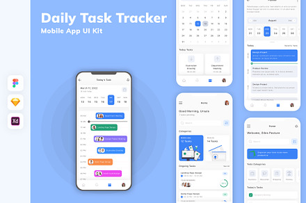 Daily Task Tracker Mobile App UI Kit