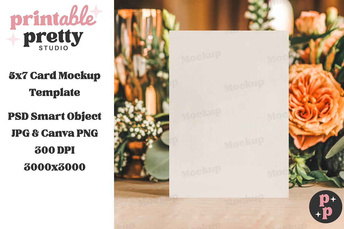Golden Hour Wedding Card Mockup PSD, a Product Mockup by Printable Pretty Studio (Photo 1 of 10)
