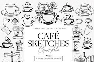 Cafe Sketches Clipart