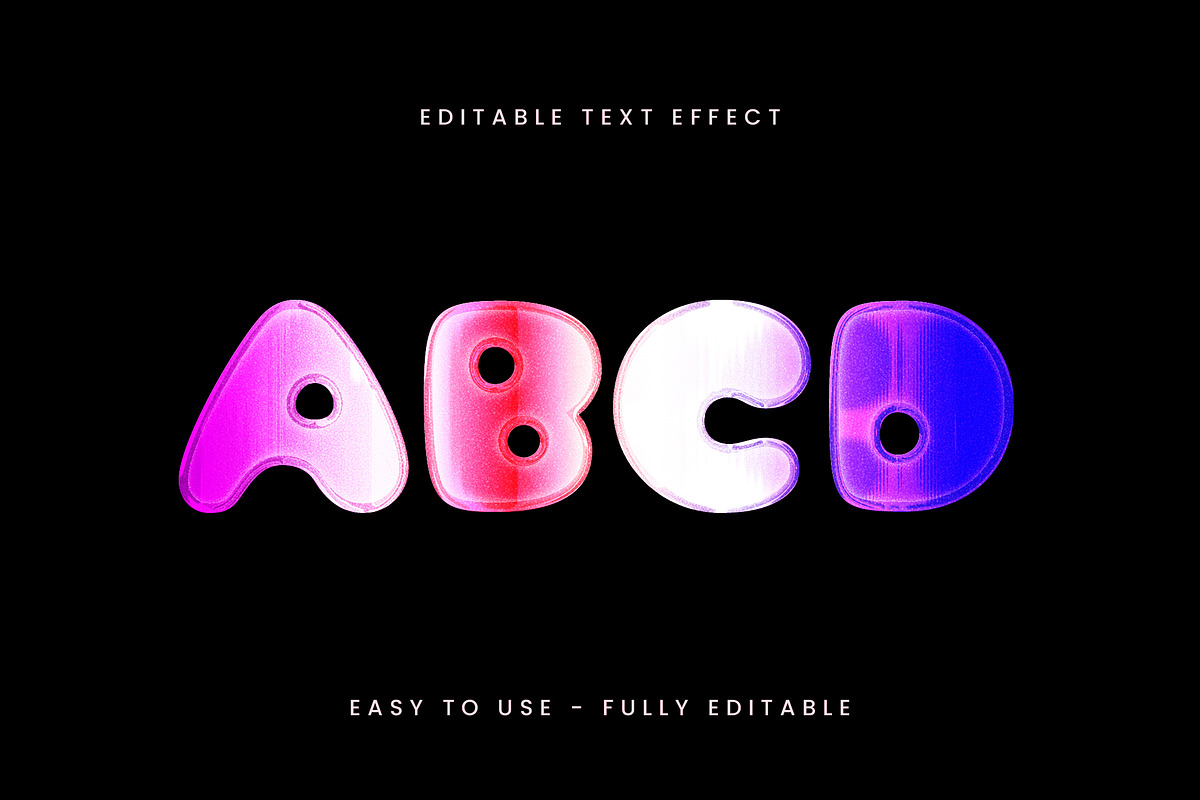 Glossy Gradient Rounded Text Effect preview 3