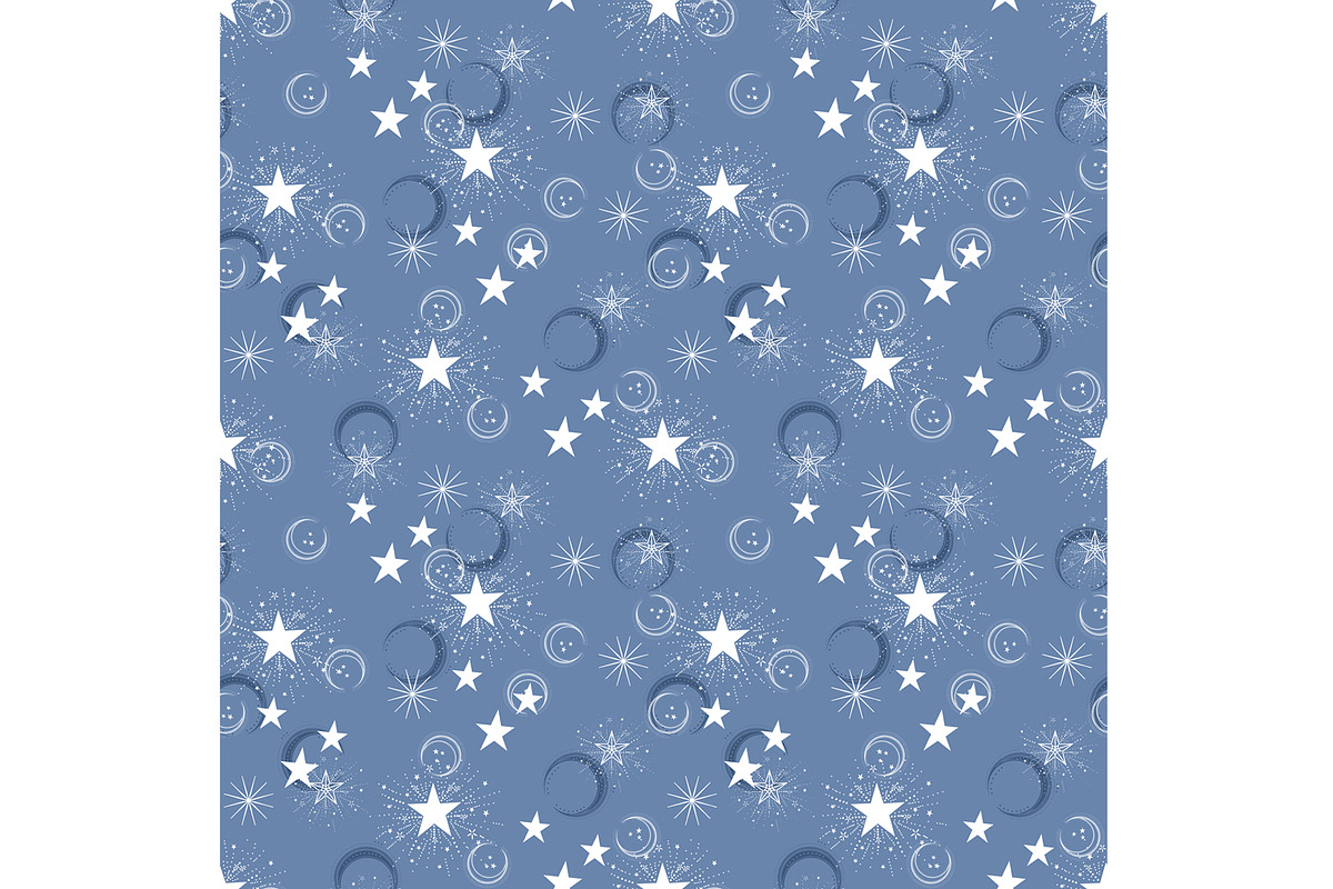 Denim Star Blue and White Seamless R, a Pattern Graphic by Sharon Schwalbe (Photo 4 of 5)