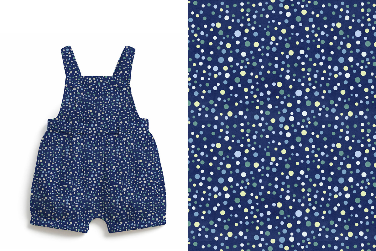 Deep blue polka dots pattern, a Decorative Illustration by DigitalArsiart (Photo 3 of 6)