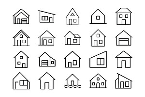 House Icons Collection Diverse Home, an Outline Icon by Vectorium Studio