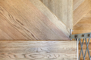 Modern residential wooden stair, a Wallpaper Photo by KYNA STUDIO