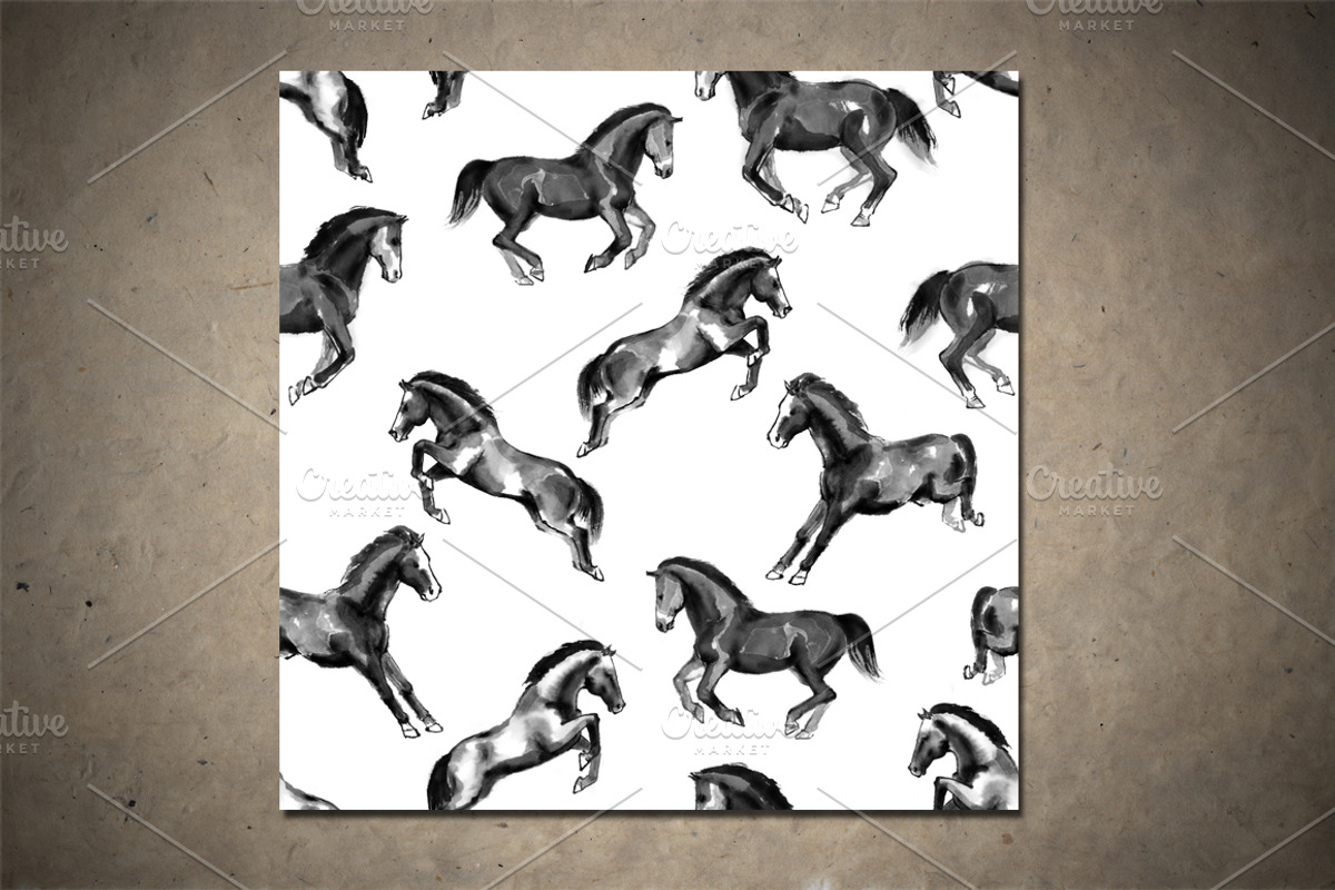 Horses Sumi-e Vol2, an Illustration by StabuLaRasa illustration (Photo 8 of 9)