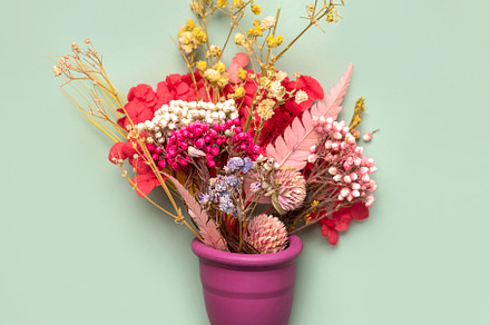 Silicone menstrual cup with flowers, a Health & Medical Photo by esthermm