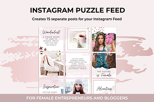 Instagram Puzzle Feed Template Blush