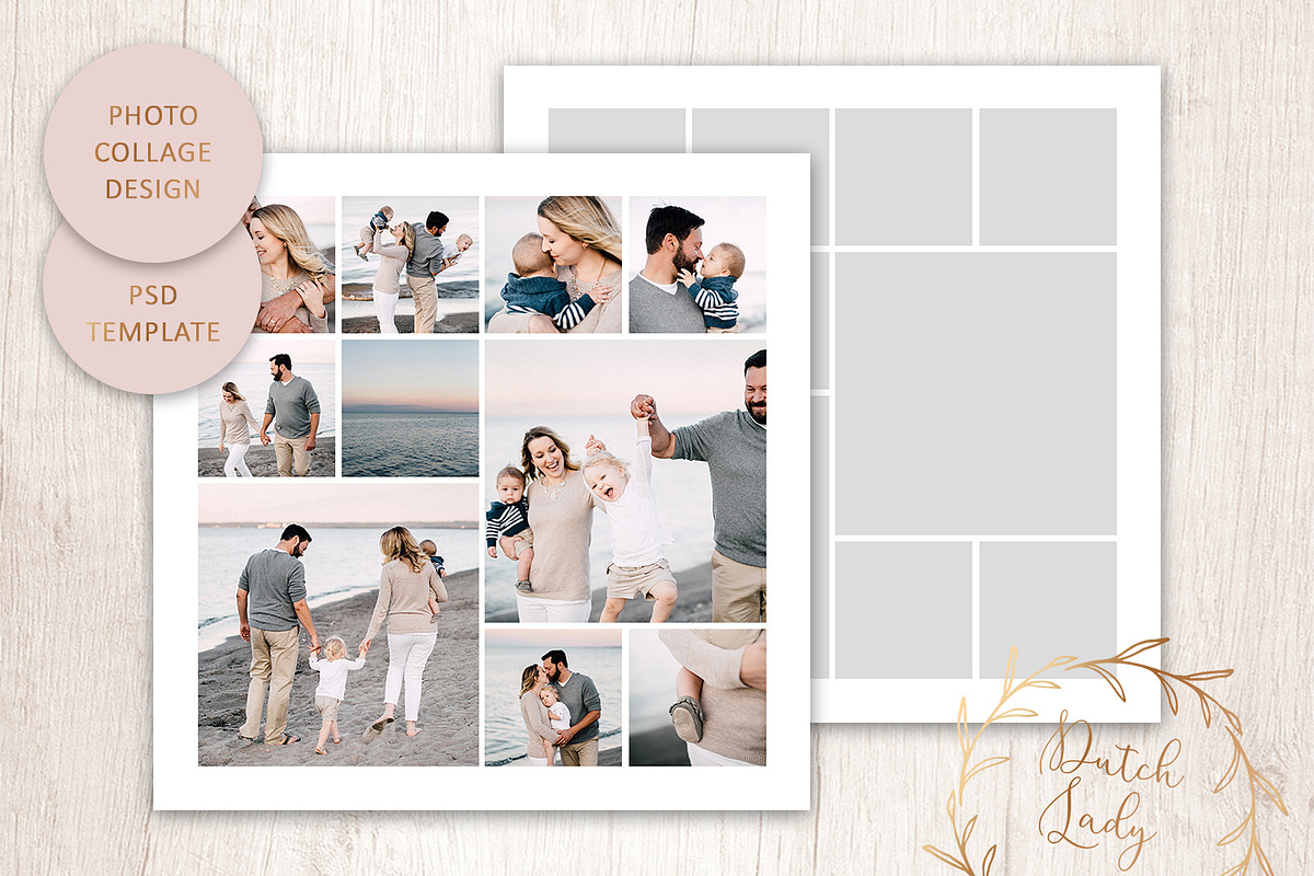 PSD Photo Collage Template #2, a Stationery Template by The Dutch Lady Designs (Photo 1 of 5)