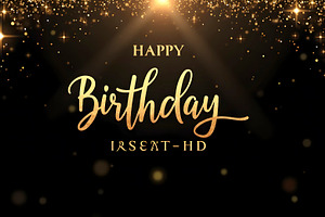 Beautiful Gold Birthday Invitation C, a Photo by LOGOCREATIVE