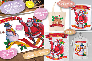 christmas watercolour elements 