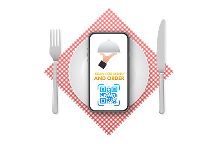 Scan for menu and order. Qr code, a Food Illustration by DG-Market