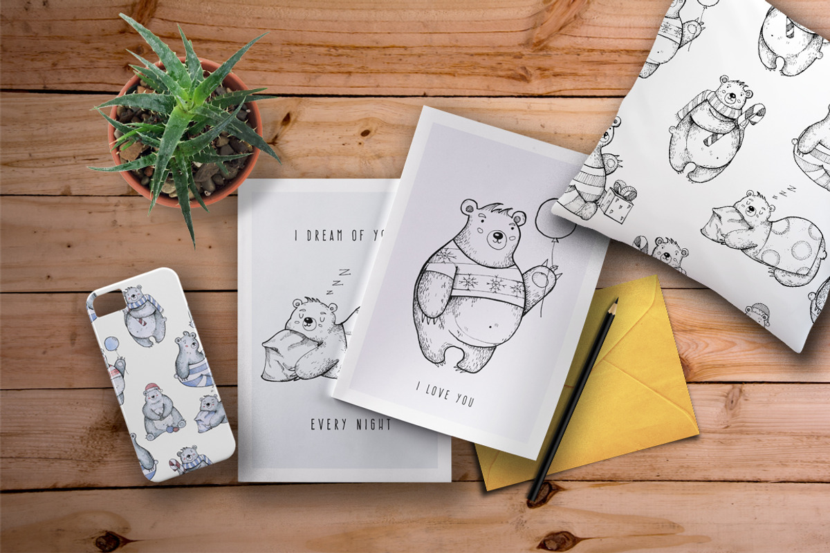 Little Christmas bears collection, an Animal Illustration by BSVIT (Photo 3 of 5)