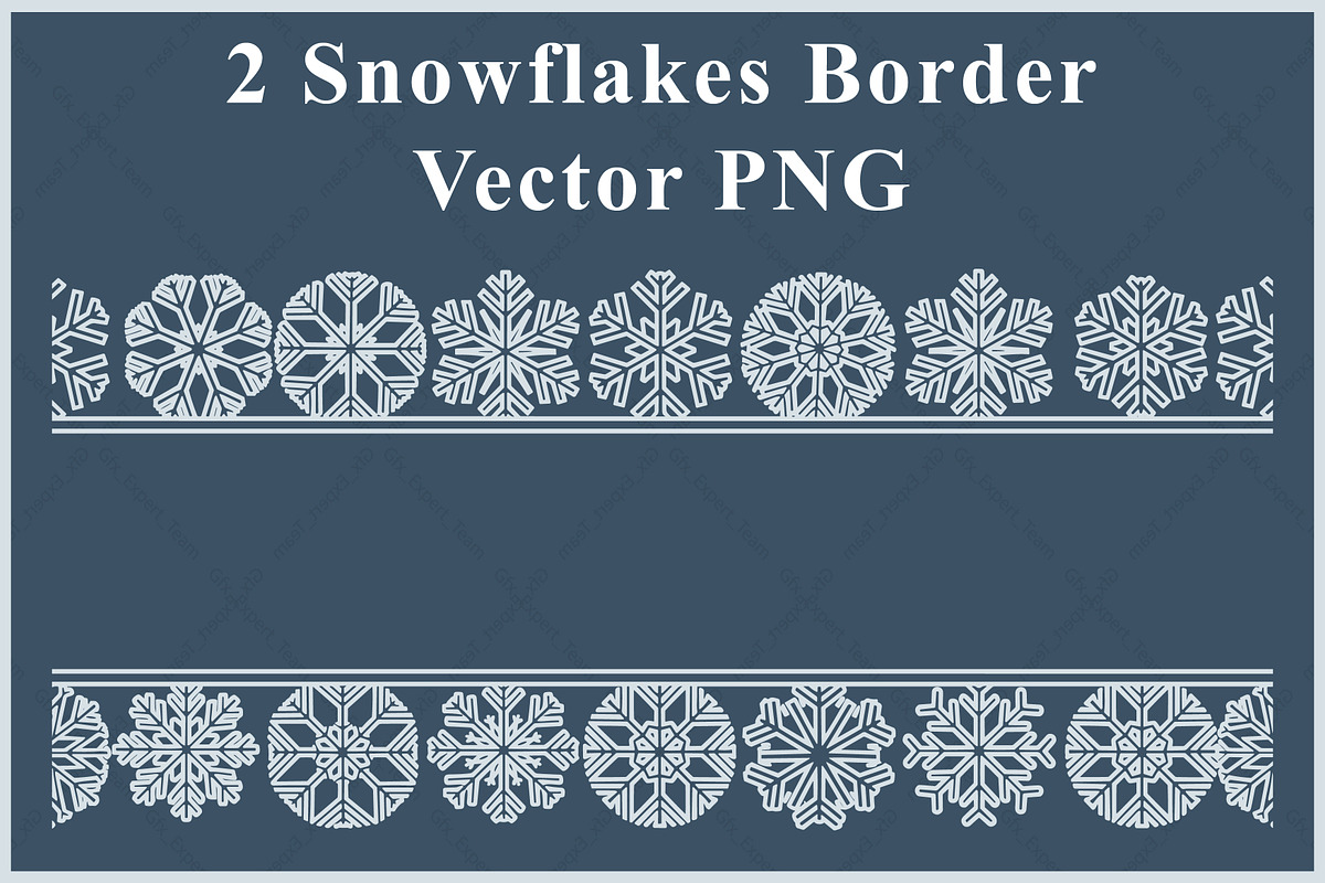 Snowflake Border SVG Clipart Vector, a Decorative Illustration by Gfx Expert Team (Photo 1 of 7)