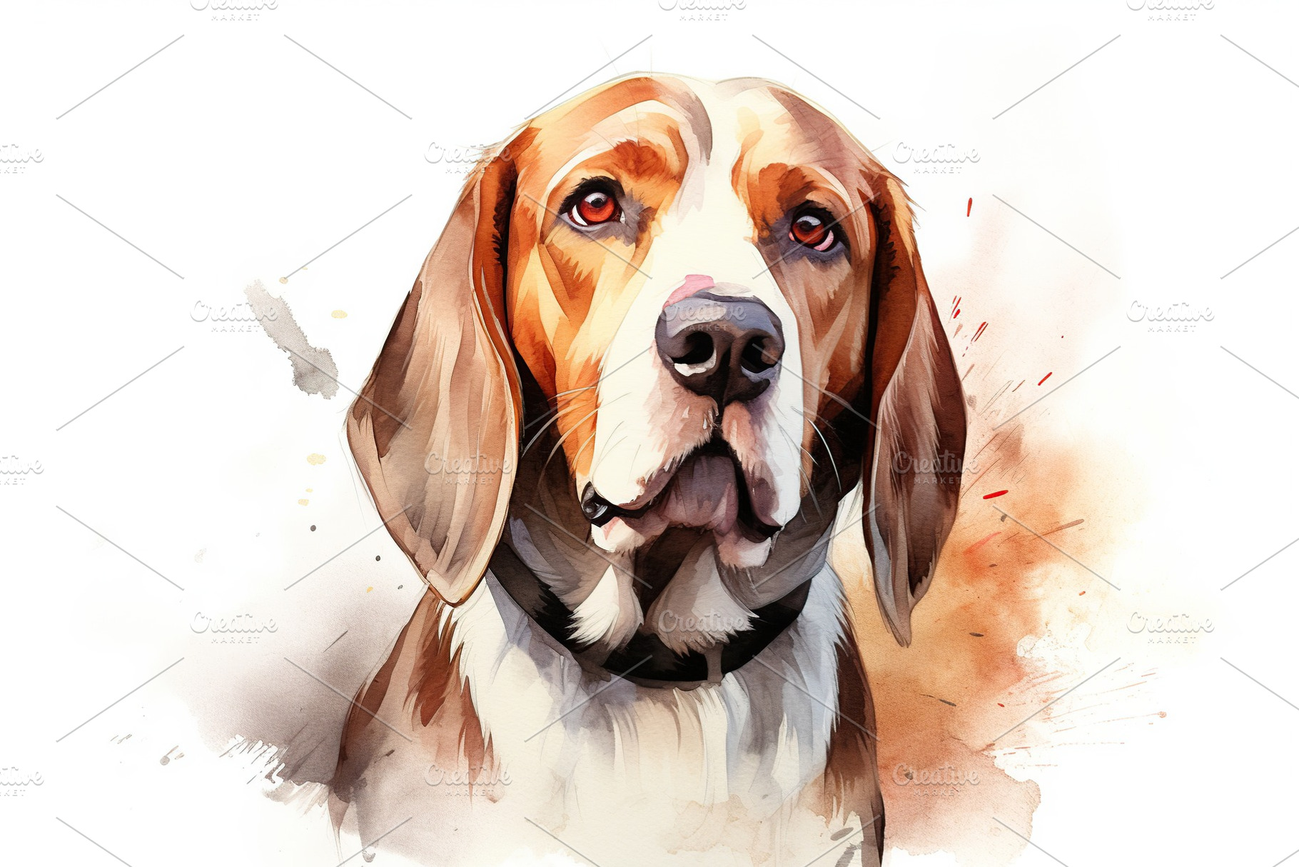 Illustration of young beagle dog on white background, an Animal Photo by AlyaAnd
