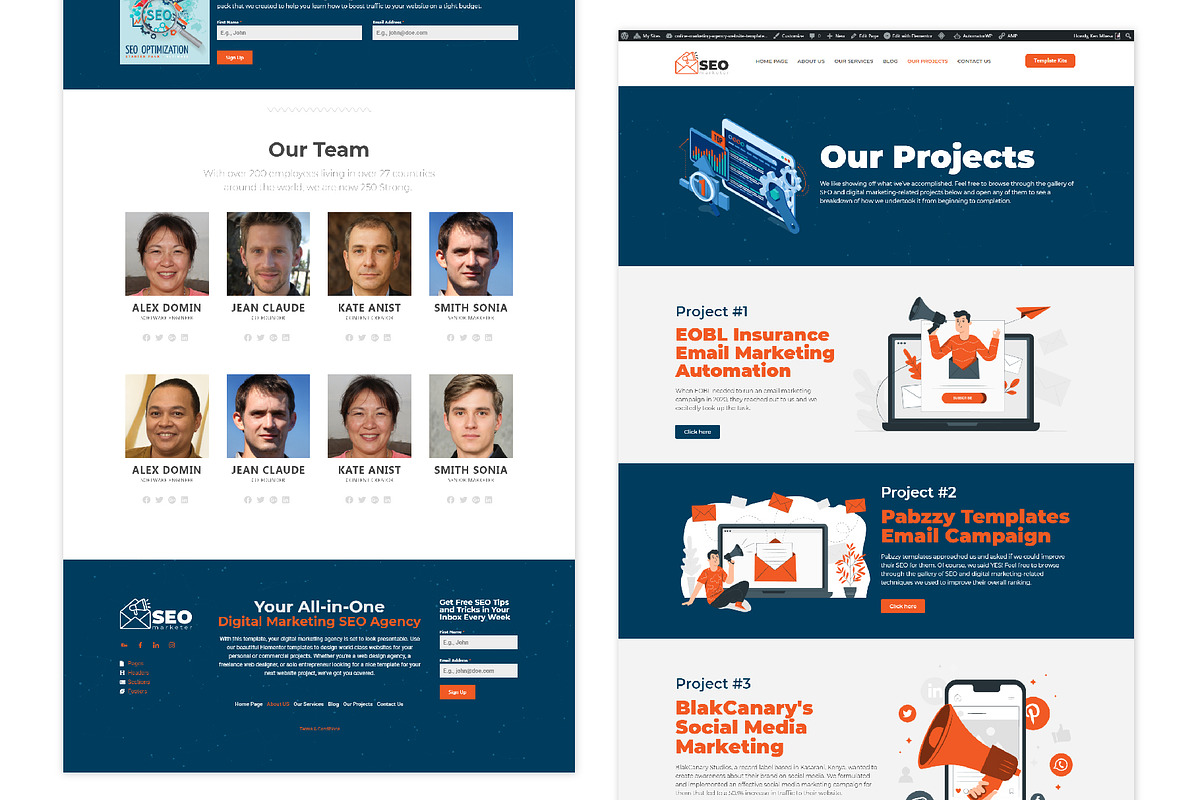 Marketer Elementor Template Kit, an UI Kit Template by Pabzzy Templates (Photo 4 of 6)