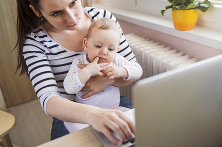 Parent with chlidren stock photo containing home and maternity, a Person Photo by HalfPoint